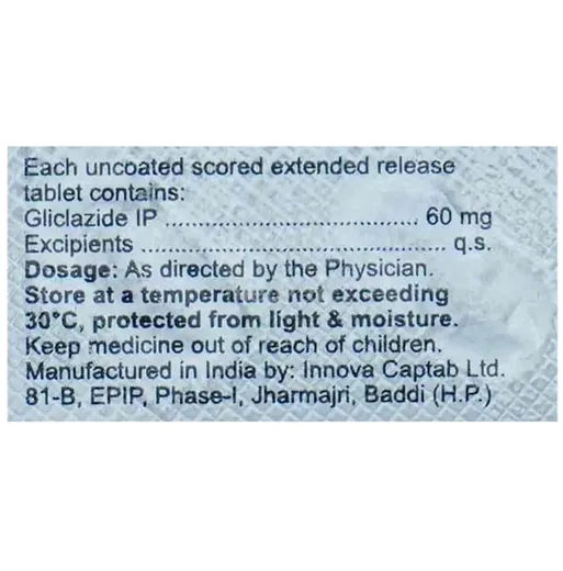 gzide xr 60mg tablet 10's